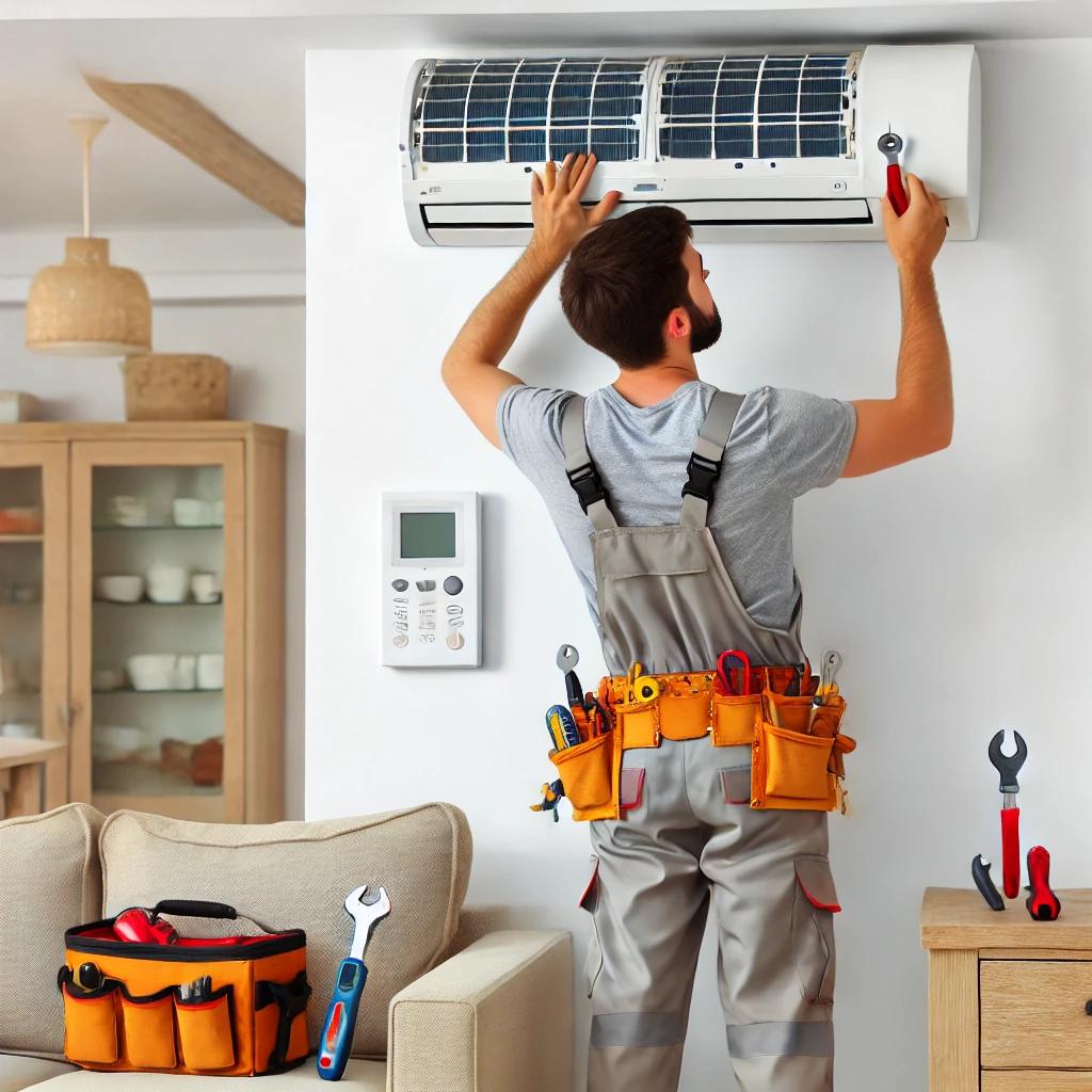 A_technician_installing_an_air_conditioner_on_a_wa.jpg